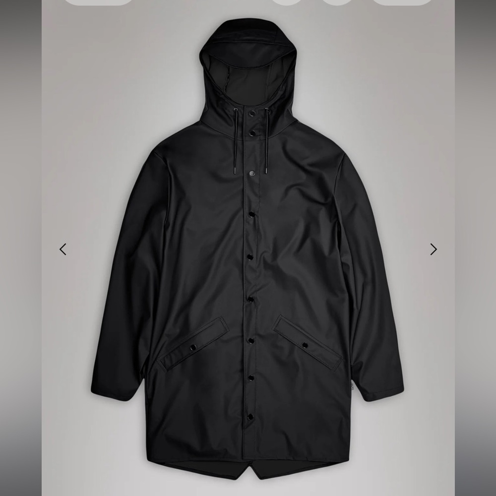 Rains Black Hooded Raincoat